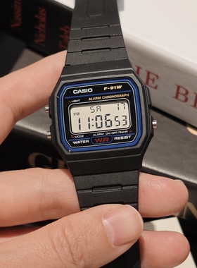 卡西欧（CASIO）手表简约复古小方块潮流运动百搭学生手表F-91W-1