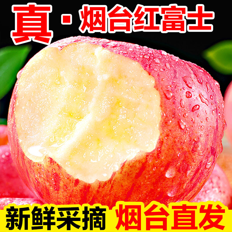 【全年供应】山东烟台红富士苹果生鲜水果新鲜应季脆甜整箱