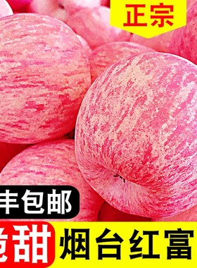 红富士一级脆甜吃栖霞当季水果不新鲜山东整箱的苹果打蜡孕妇烟台