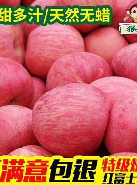 山东烟台苹果新鲜水果脆甜条纹栖霞红富士当季整箱10斤大果包邮