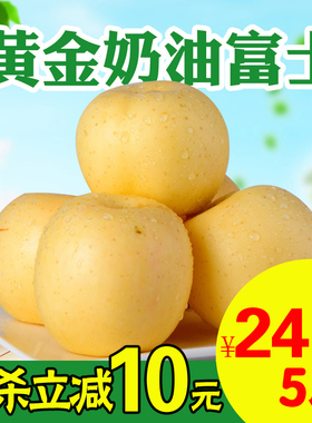 【现货】黄金奶油富士山东烟台栖霞红富士苹果新鲜水果10糖心5斤
