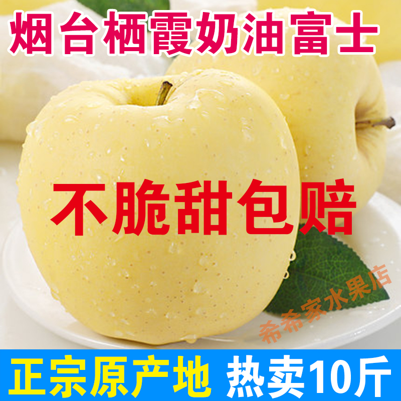 今年新果】山东烟台栖霞黄金奶油富士苹果冰糖心10斤应季新鲜水果