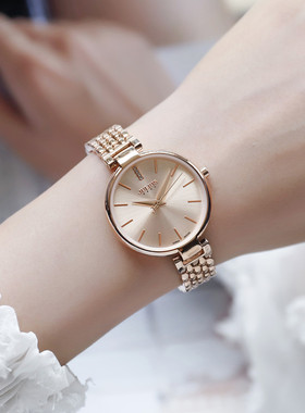 正品新款聚利时钢带手表女韩版复古女表手链表时装表电子石英表