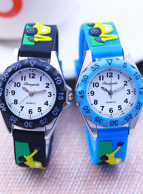 可爱卡通挖掘机运动男孩手表幼儿园学生石英防水儿童礼物电子腕表