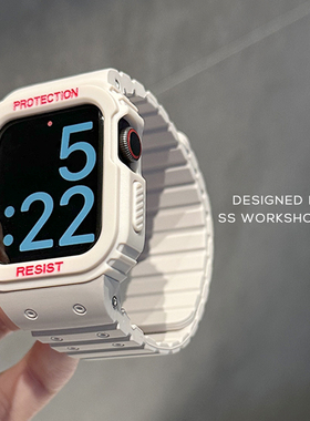 卡素新款运动硅胶磁吸iwatch表带8夏7适用苹果applewatch女高级感