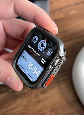 适用于苹果手表45mm改装保护壳套applewatch6789SE防摔秒变电镀44
