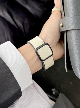 适用华为手表表带GT3硅胶贴真皮GT2新款磁吸扣watch3/4pro女男GT4