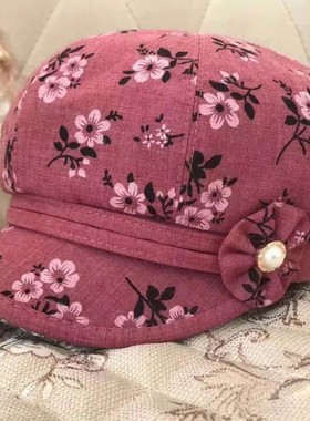 帽子女秋季新款时装八角帽贝雷帽50岁中老年妈妈婆婆帽护头保暖帽