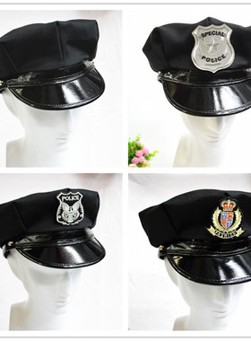 新款复古黑色八角帽男女舞台表演大盖帽海军船长帽制服搭配帽子潮