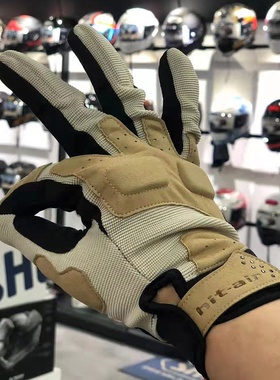 日本HIT-AIR 春夏季可触屏超薄透气耐磨摩托车手套骑行复古手套