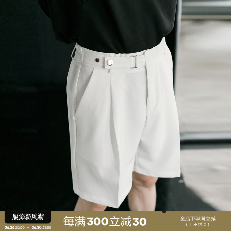 CHICERRO西西里男装夏季高级感男士西裤休闲五分白色西装短裤子潮