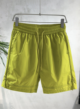 侧拉链工装短裤男士夏季潮流设计感沙滩裤宽松纯色百搭休闲五分裤