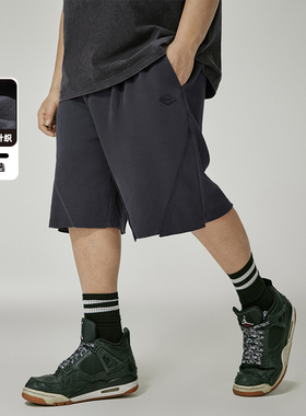 N-MAX大码潮牌男装纯色重磅短裤滴胶质感休闲裤