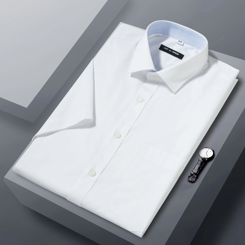 YW333依牌男式夏季短袖衬衫 棉免烫时尚商务休闲职业上班正装白色