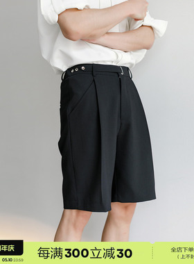 CHICERRO西西里男装夏季高级感休闲男士西装短裤垂感韩版五分裤子