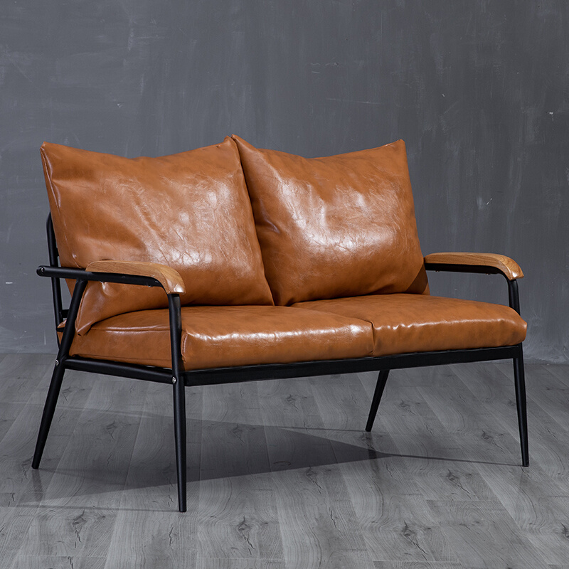 北欧布艺沙发椅小户型客厅双人实木铁艺简约现代家具组合套装