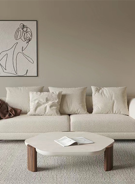 羊羔绒组合乳胶沙发意式极简小户型客厅现代简约定制双人布艺沙发