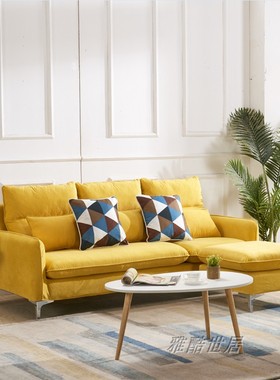 新品布艺沙发小户型北欧乳胶简约现代三人位单双人客厅整装组合经