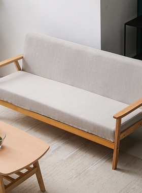实木布艺小沙发茶几组合客厅出租房小户型简易双人办公室现代简约