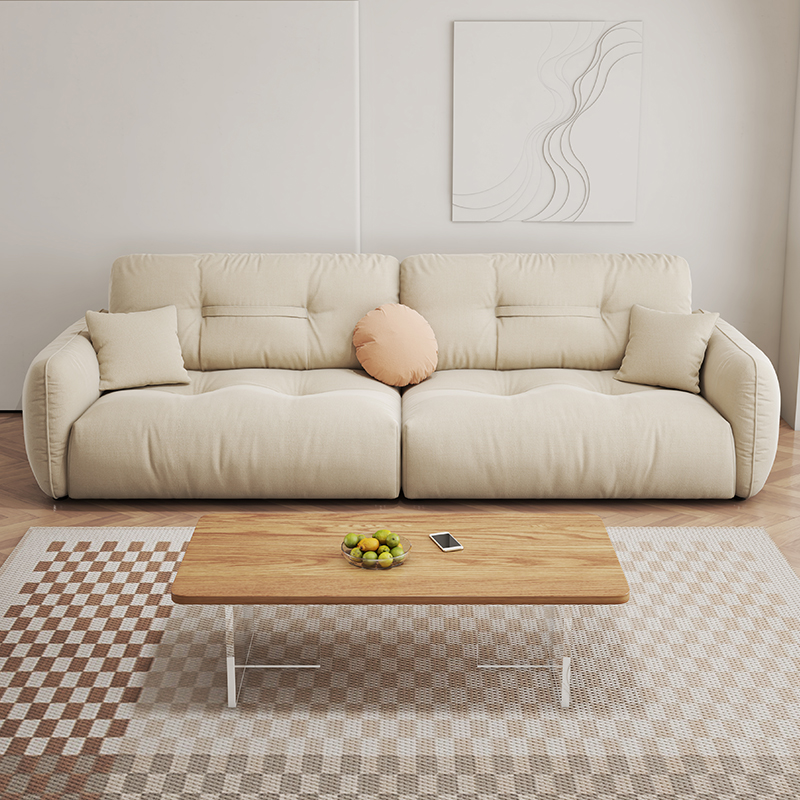 布艺奶油风沙发现代简约家具组合小户型家用客厅单双人懒人沙发
