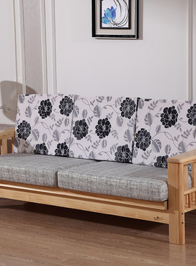 沙发床可折叠客厅双人小户型 实木布艺沙发组合简约现代多功能