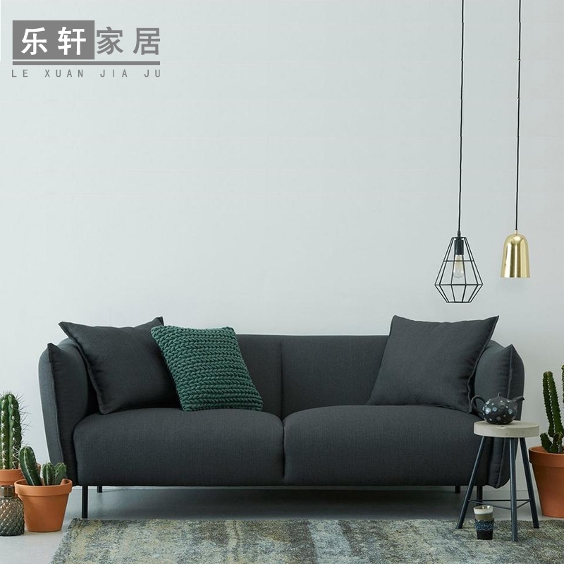 沙发小户型客厅北欧风格麻布现代简约极简组合布艺沙发三人位双人