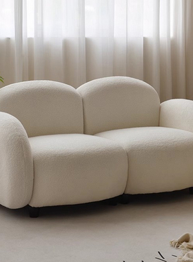 北欧双人布艺椅子简约现代小户型客厅卧室奶油风拼接模块组合沙发