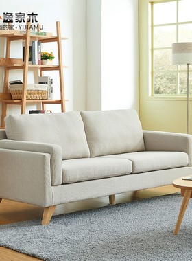 简约家具小户型客厅日式布艺沙发组合现代北欧租房双人三人沙发椅