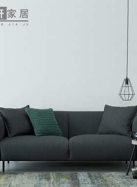 沙发小户型客厅北欧风格麻布现代简约极简组合布艺沙发三人位双人