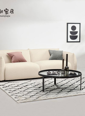 意式极简三人位布艺沙发北欧现代简约客厅小户型单双人人沙发组合
