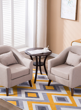 北欧布艺单人懒人双人奶茶咖啡沙发椅小户型简约现代卧室客厅组合