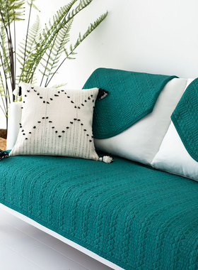 北欧简约夏季沙发垫子四季通用全棉布艺套罩现代客厅防滑高档盖巾