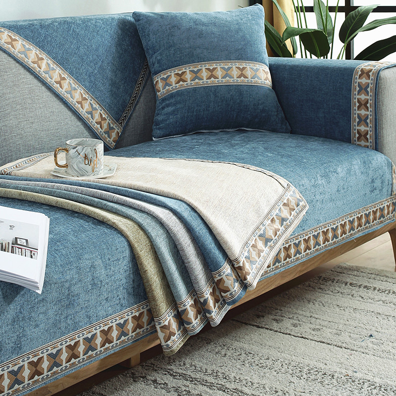 高档沙发垫四季通用布艺防滑北欧简约现代中式实木沙发套罩全盖布