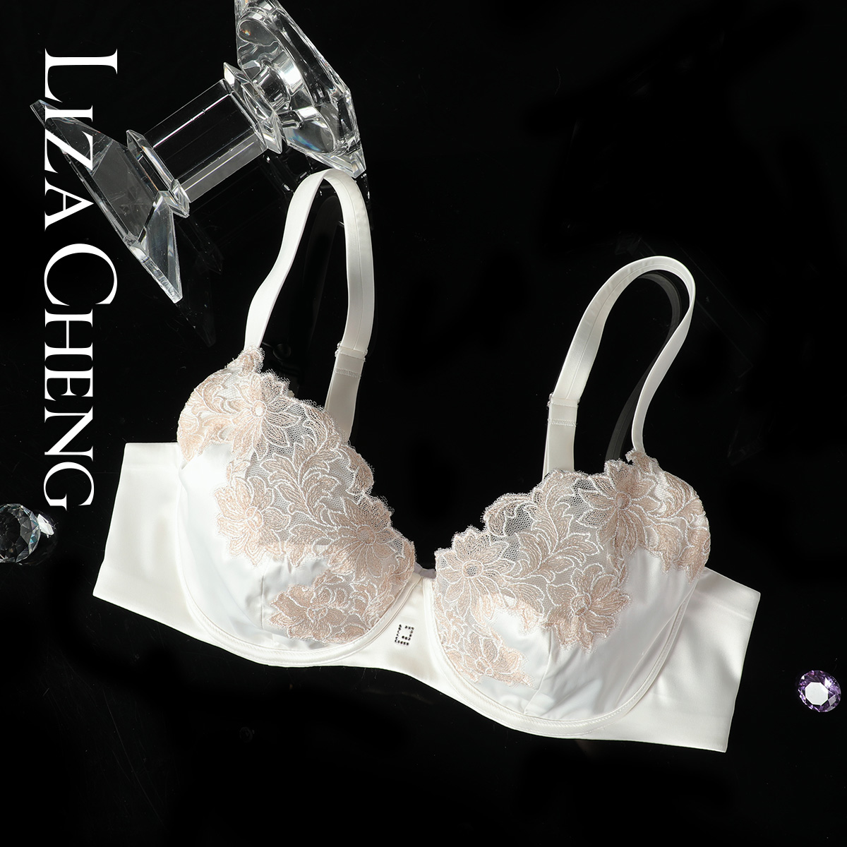 LizaCheng商场同款白月光系列蕾丝性感单层围薄款文胸内衣LB00147