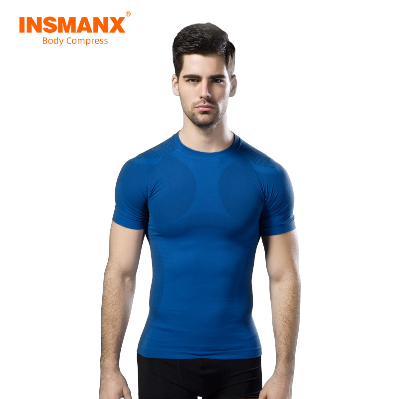 INSMANX男士紧身衣短袖运动内衣塑型塑身衣轻压舒适透气品质生活