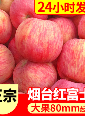 3斤精选80mm大果山东烟台红富士苹果脆甜应季当季苹果批发新鲜冰糖心整箱苹果