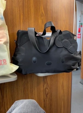 大容量短途旅行袋KT出差行李包2024新款休闲托特单肩包可套拉杆箱