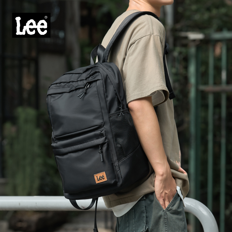 Lee书包男生新款高中生旅行大容量双肩包潮流大学生简约电脑背包