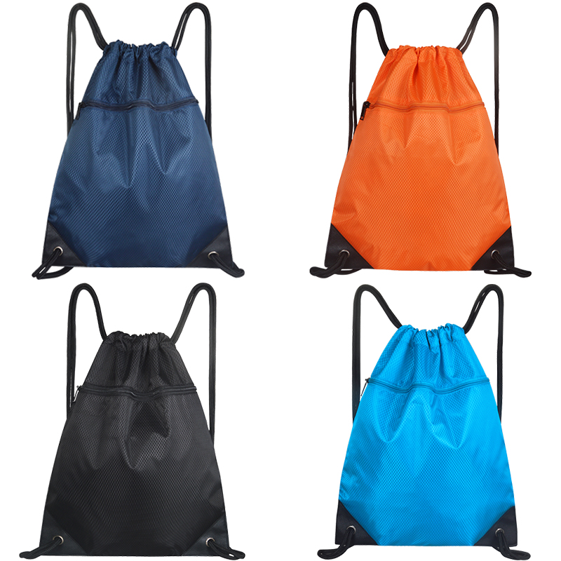 新款简易束口袋双肩包男女休闲旅行背包大容量抽绳健身运动篮球包