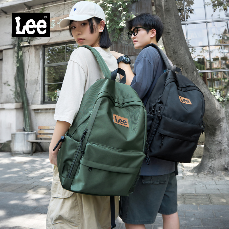 Lee双肩包女2024新款秋冬大学生书包初中高中男生旅游背包电脑包
