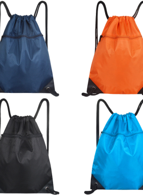 新款简易束口袋双肩包男女休闲旅行背包大容量抽绳健身运动篮球包