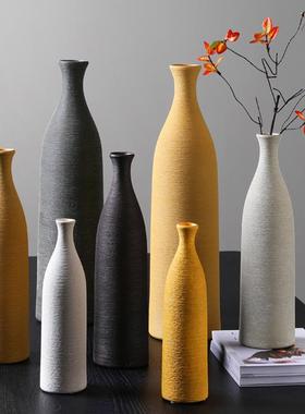 现代简约北欧式陶瓷花瓶摆件干花插花创意客厅电视柜软装饰品花器
