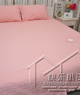韩国进口加大色织棉纯棉水洗绗缝盘花床盖四件套床上用品