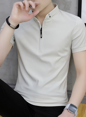 夏季短袖t恤男士韩版潮流男装polo衫有带领学生半截袖上衣服衬衫