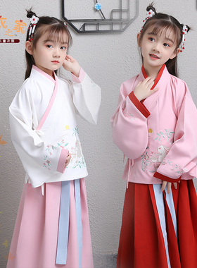 女童汉服秋冬装中国风长袖唐装抖音网红儿童古装襦裙超仙公主袄裙