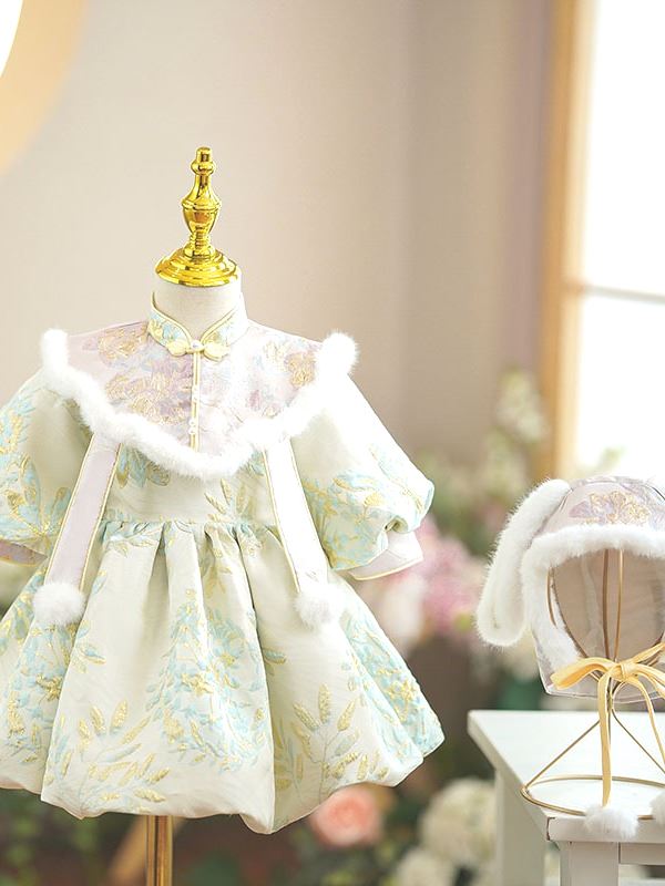 中式女童周岁宴礼服女宝宝国风婴儿抓周唐装婚礼公主裙洋气秋冬款