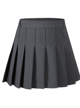 女童半身百褶裙2024学院风夏新款女孩西装韩版时尚黑白灰色短裙潮