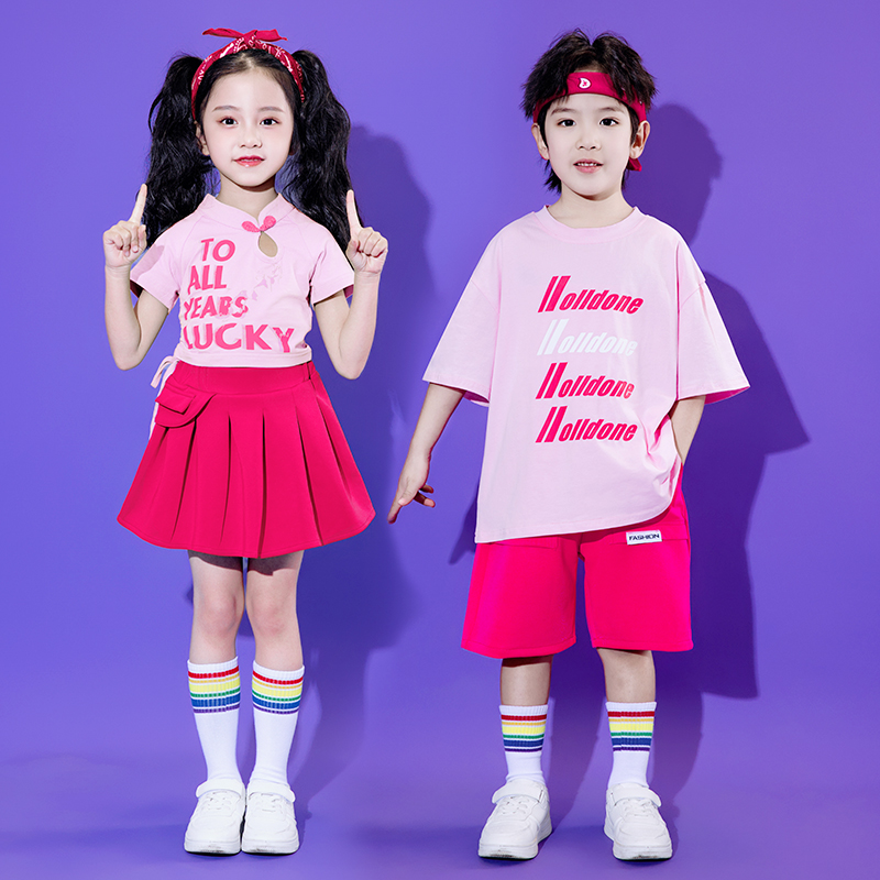 新中式国潮六一儿童啦啦队演出服小学生运动会开幕式服装幼儿表演