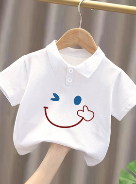儿童装100%纯棉短袖夏装新款洋气上衣男童女童宝宝Polo衫半袖T恤