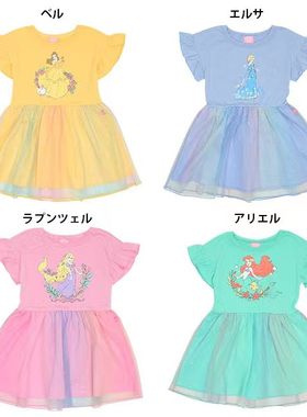 出口日本儿童夏季公主裙小女孩短袖拼接连衣裙女童短袖纯棉童装
